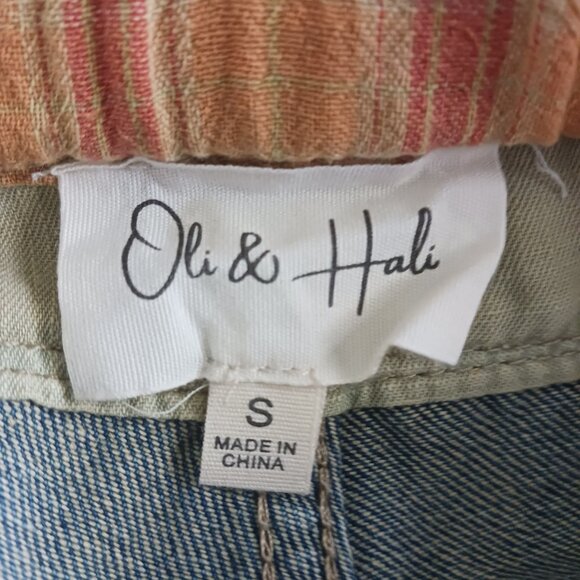 Oli & Hali Dawn Patchwork Wide Straight Jeans Size Small Mixed Media, Retro Edgy - Picture 2 of 16